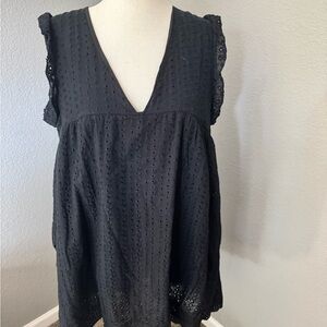 Elegant Black Eyelet Kids Dress